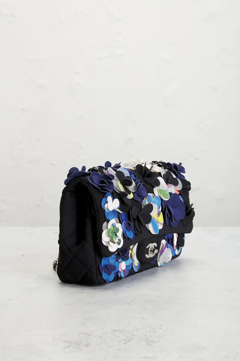 Chanel Chanel Neoprene Camellia Flap Bag | Thumbnail 4