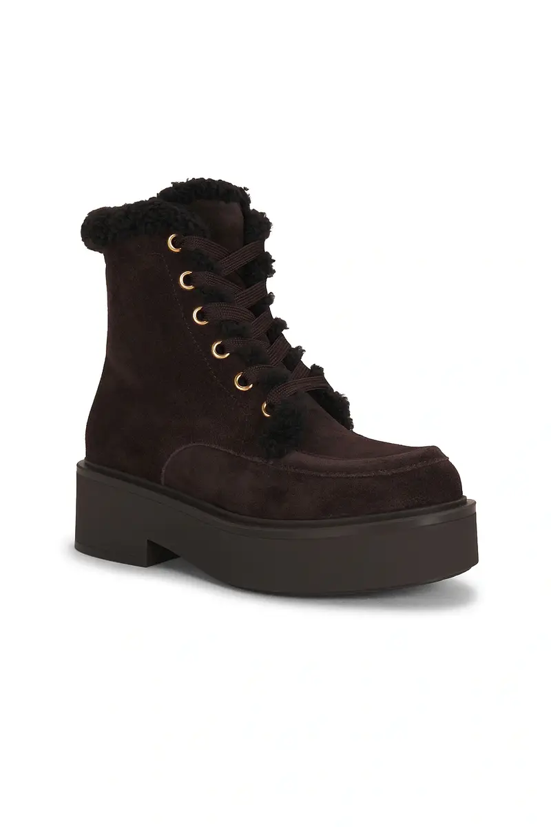 Gianvito Rossi Suede & Fur Combat Boot | Thumbnail 2 Gianvito Rossi Suede & Fur Combat Boot | Thumbnail 2