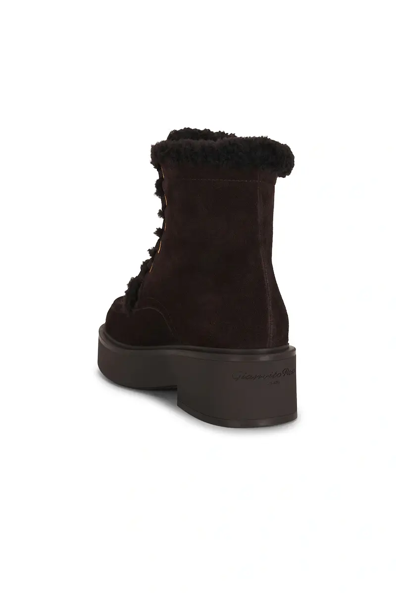 Gianvito Rossi Suede & Fur Combat Boot | Thumbnail 3 Gianvito Rossi Suede & Fur Combat Boot | Thumbnail 3