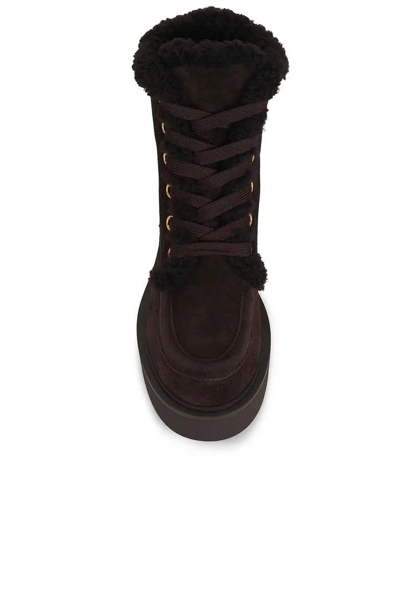 Gianvito Rossi Suede & Fur Combat Boot | Thumbnail 4 Gianvito Rossi Suede & Fur Combat Boot | Thumbnail 4