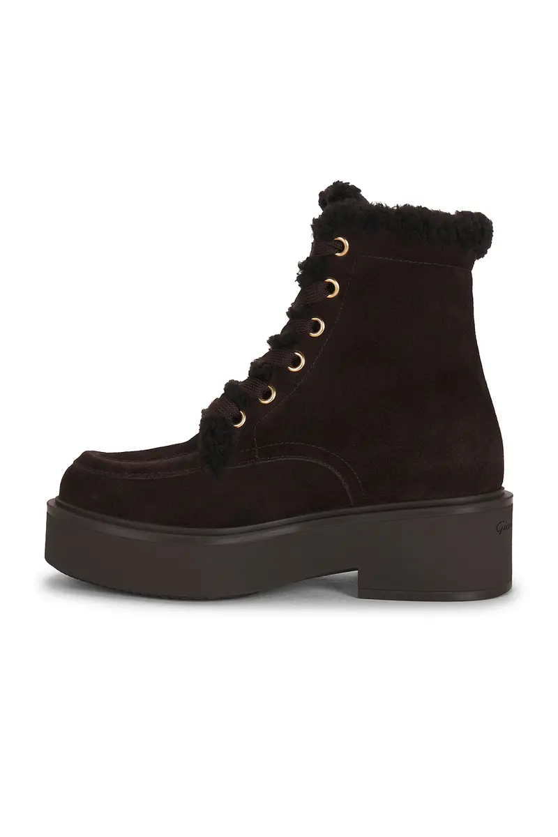 Gianvito Rossi Suede & Fur Combat Boot | Thumbnail 5 Gianvito Rossi Suede & Fur Combat Boot | Thumbnail 5