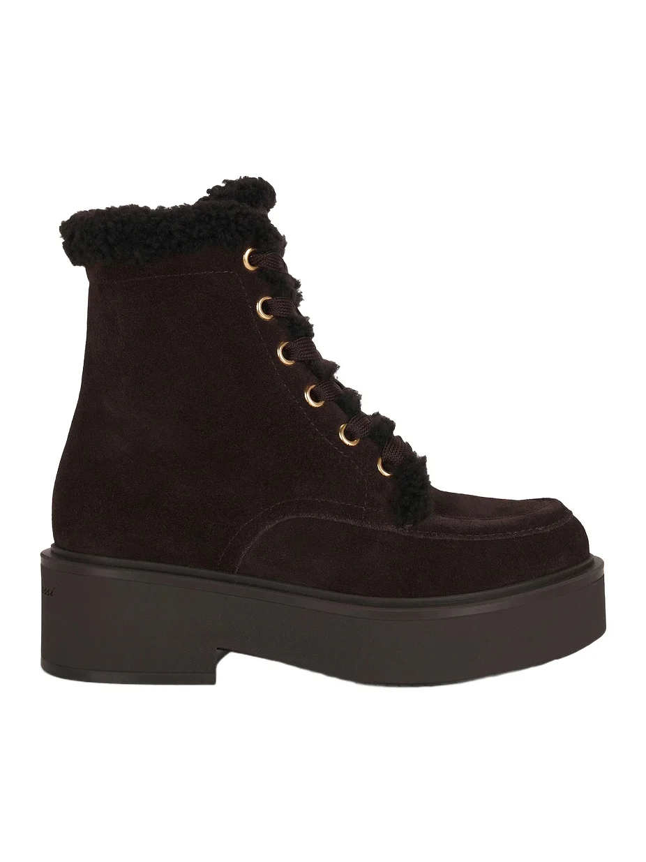 Suede & Fur Combat Boot