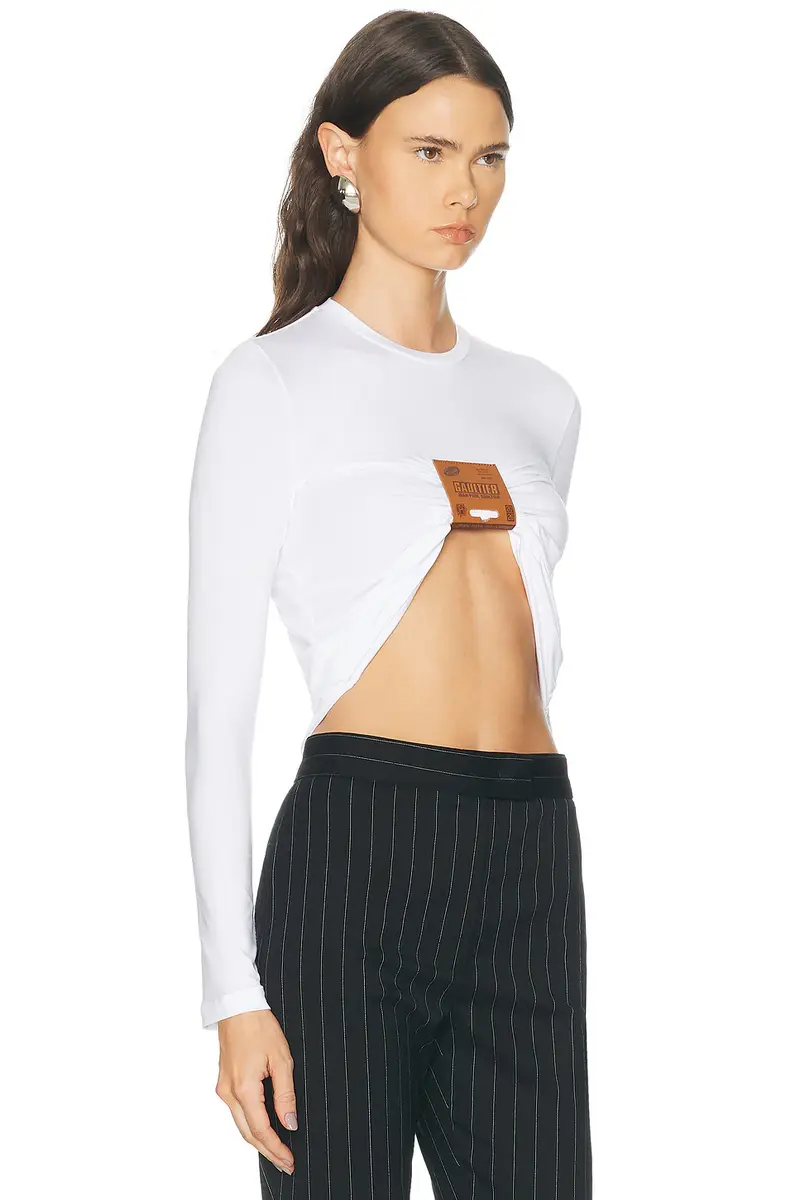 Jean Paul Gaultier Stretch Viscose Jersey Long Sleeve Top | Thumbnail 2