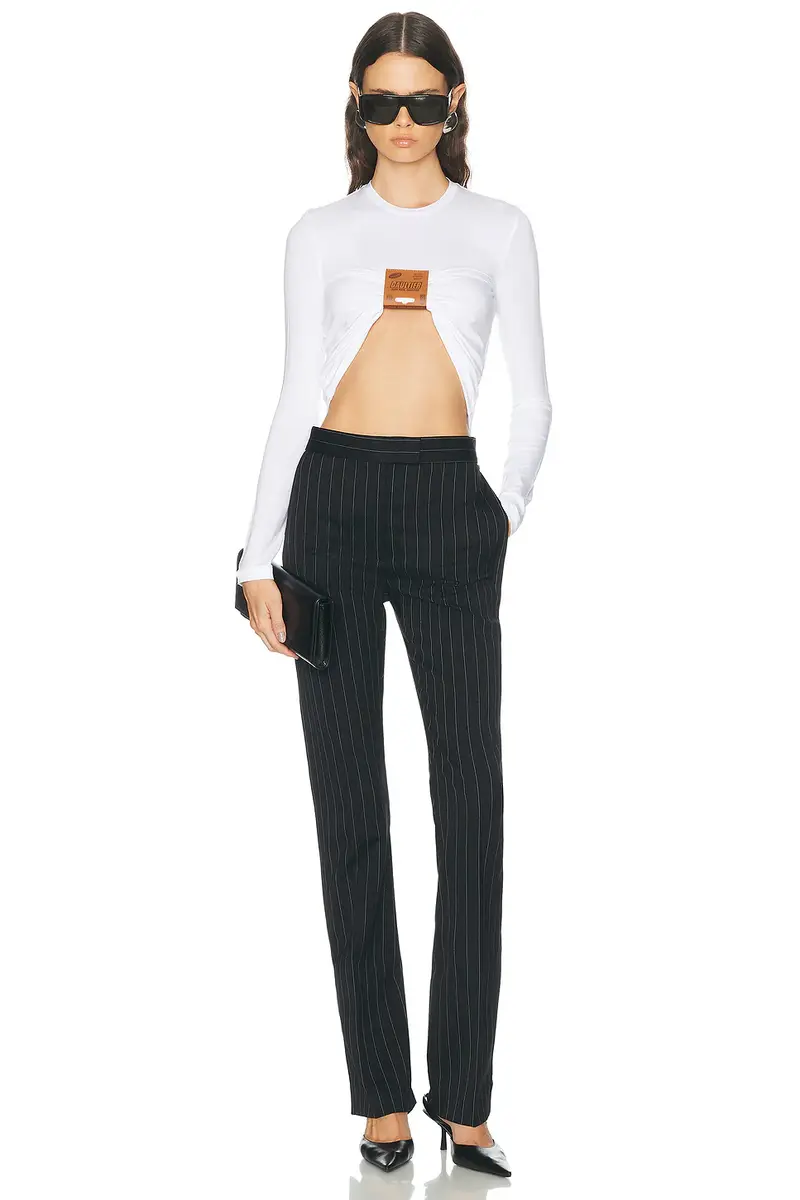Jean Paul Gaultier Stretch Viscose Jersey Long Sleeve Top | Thumbnail 4