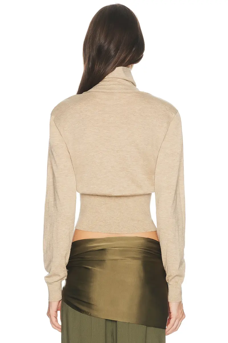 Helsa Thelka Shoulder Pad Knit Mockneck | Thumbnail 3 Helsa Thelka Shoulder Pad Knit Mockneck | Thumbnail 3