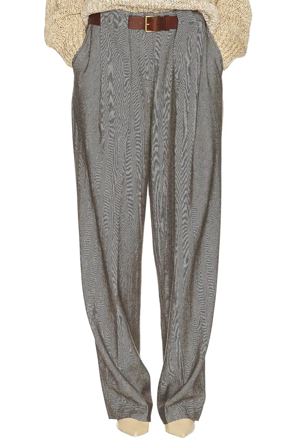 Helsa Italian Herringbone Tomboy Trouser