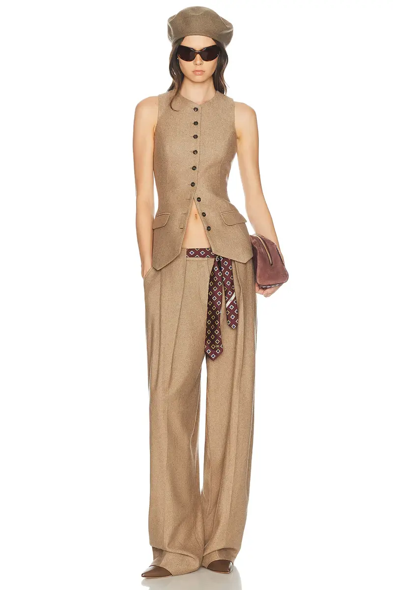 Helsa Italian Herringbone Tomboy Trouser | Thumbnail 6 Helsa Italian Herringbone Tomboy Trouser | Thumbnail 6