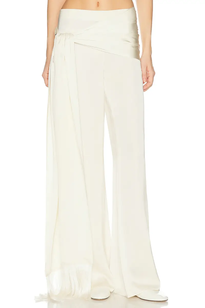 Helsa Satin Pants With Tie And Fringe | Thumbnail 2 Helsa Satin Pants With Tie And Fringe | Thumbnail 2