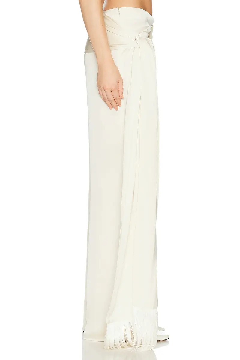 Helsa Satin Pants With Tie And Fringe | Thumbnail 4 Helsa Satin Pants With Tie And Fringe | Thumbnail 4