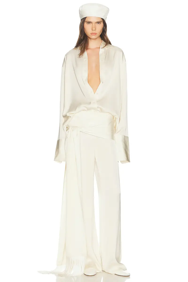 Helsa Satin Pants With Tie And Fringe | Thumbnail 6 Helsa Satin Pants With Tie And Fringe | Thumbnail 6