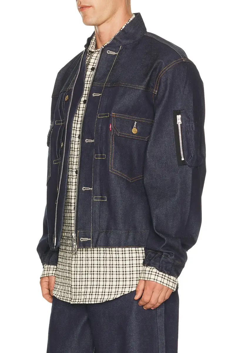 Sacai x Levi's Denim Collab Denim Bomber Jacket | Thumbnail 2 Sacai x Levi's Denim Collab Denim Bomber Jacket | Thumbnail 2