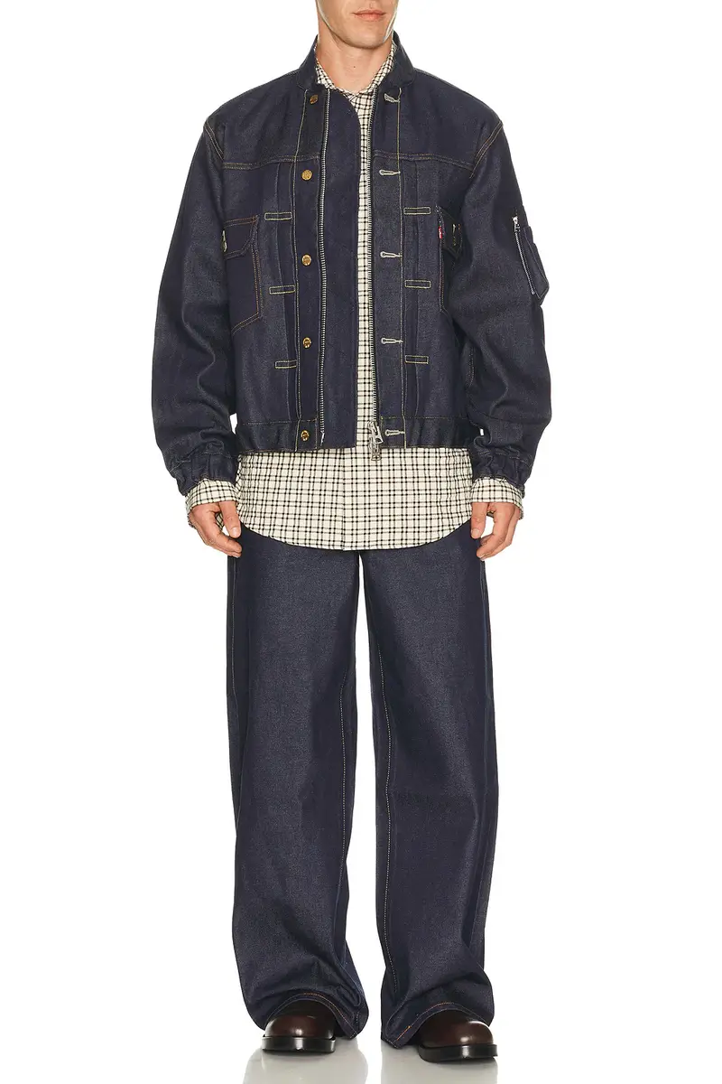 Sacai x Levi's Denim Collab Denim Bomber Jacket | Thumbnail 4 Sacai x Levi's Denim Collab Denim Bomber Jacket | Thumbnail 4