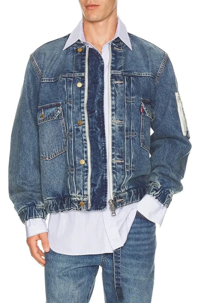 Sacai x Levi's Denim Collab Denim Bomber Jacket