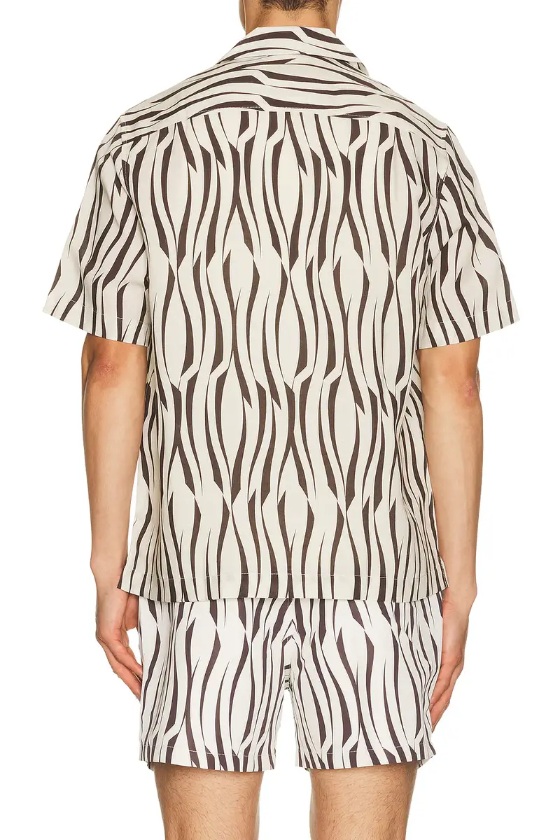 Frescobol Carioca Roberto Lyocell Blend Vento Print Short Sleeve Shirt | Thumbnail 2 Frescobol Carioca Roberto Lyocell Blend Vento Print Short Sleeve Shirt | Thumbnail 2