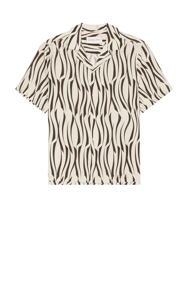 Frescobol Carioca Roberto Lyocell Blend Vento Print Short Sleeve Shirt | Thumbnail 4 Frescobol Carioca Roberto Lyocell Blend Vento Print Short Sleeve Shirt | Thumbnail 4