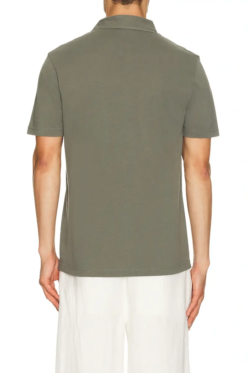 Frescobol Carioca Luca Cotton Piquet Polo Button Up Short Sleeve | Thumbnail 2 Frescobol Carioca Luca Cotton Piquet Polo Button Up Short Sleeve | Thumbnail 2