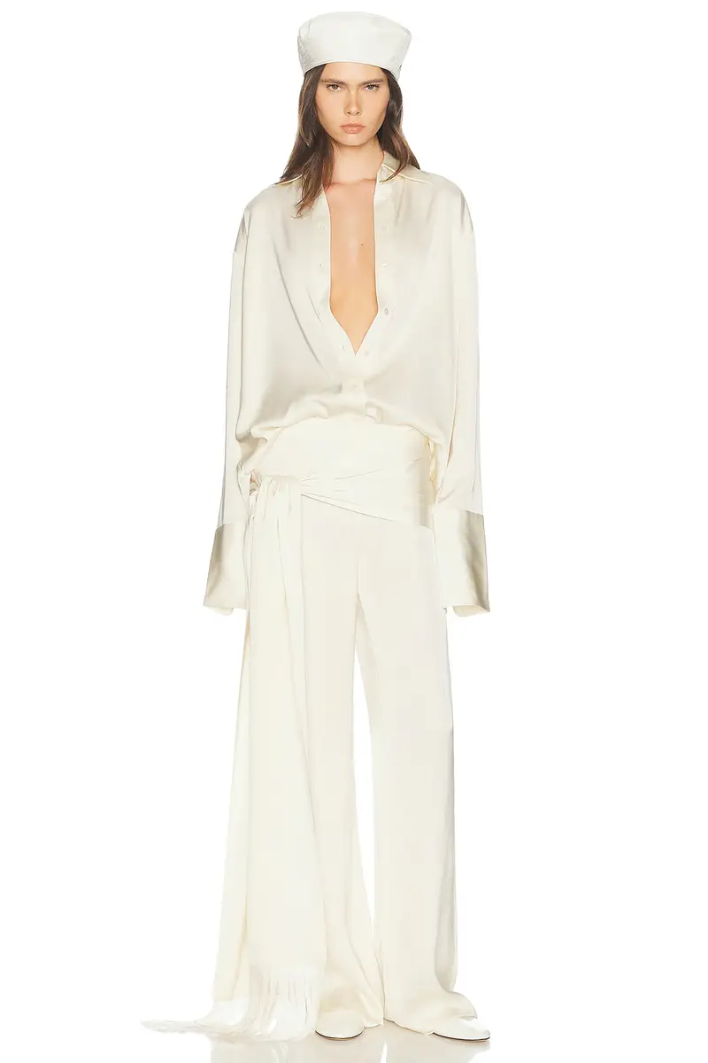 Helsa The Relaxed Satin Shirt | Thumbnail 4 Helsa The Relaxed Satin Shirt | Thumbnail 4