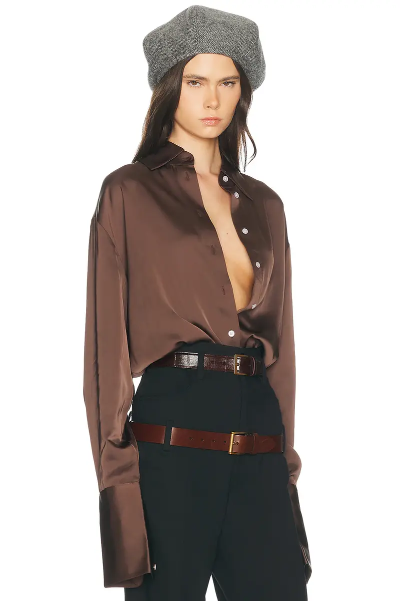 Helsa The Relaxed Satin Shirt | Thumbnail 2 Helsa The Relaxed Satin Shirt | Thumbnail 2