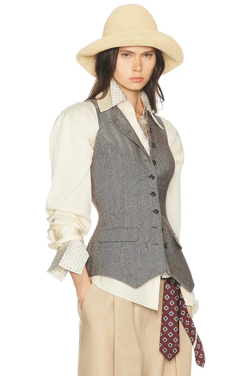 Helsa Italian Herringbone Waistcoat | Thumbnail 2 Helsa Italian Herringbone Waistcoat | Thumbnail 2