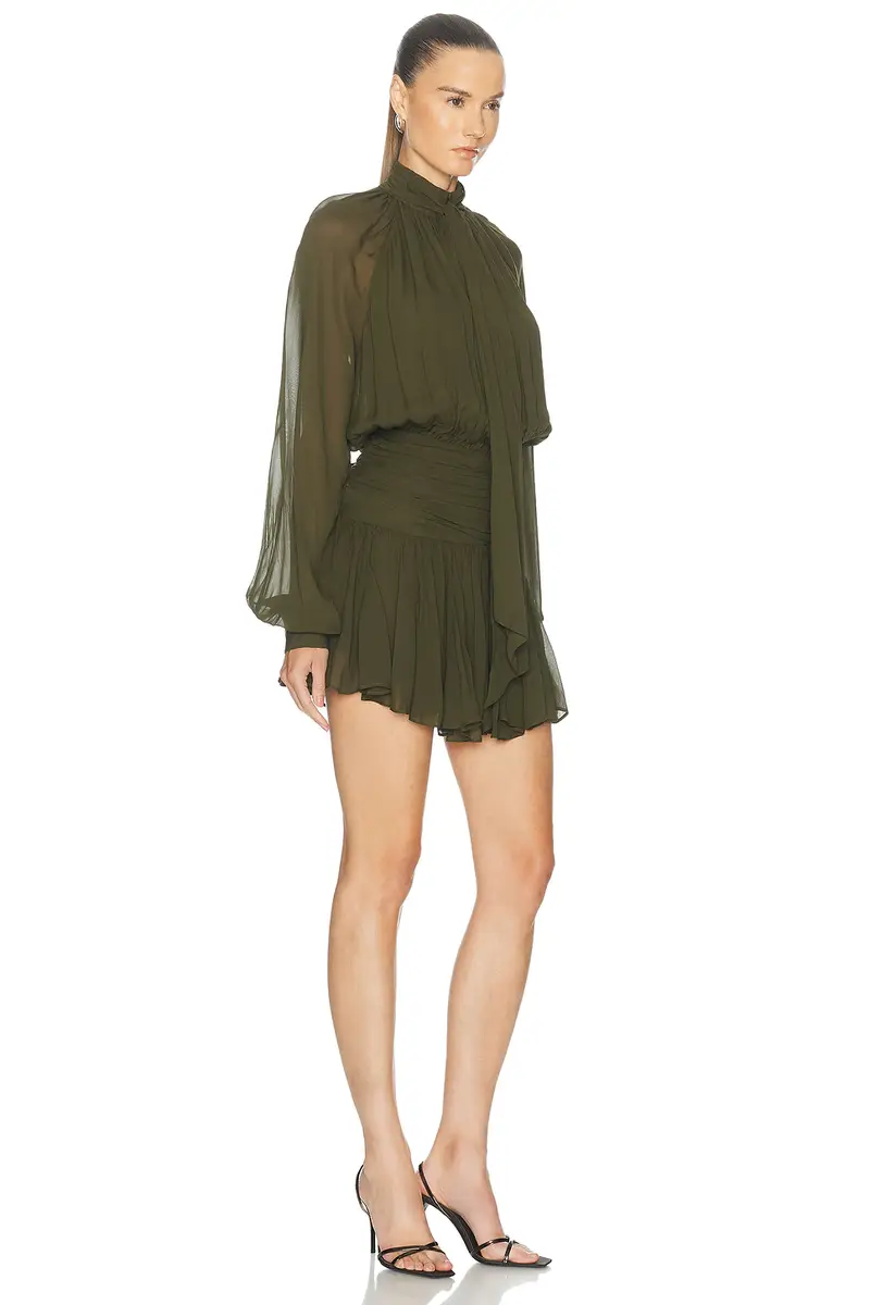 NICHOLAS Courtney Long Sleeve Front Neck Tie Mini Dress | Thumbnail 2 NICHOLAS Courtney Long Sleeve Front Neck Tie Mini Dress | Thumbnail 2
