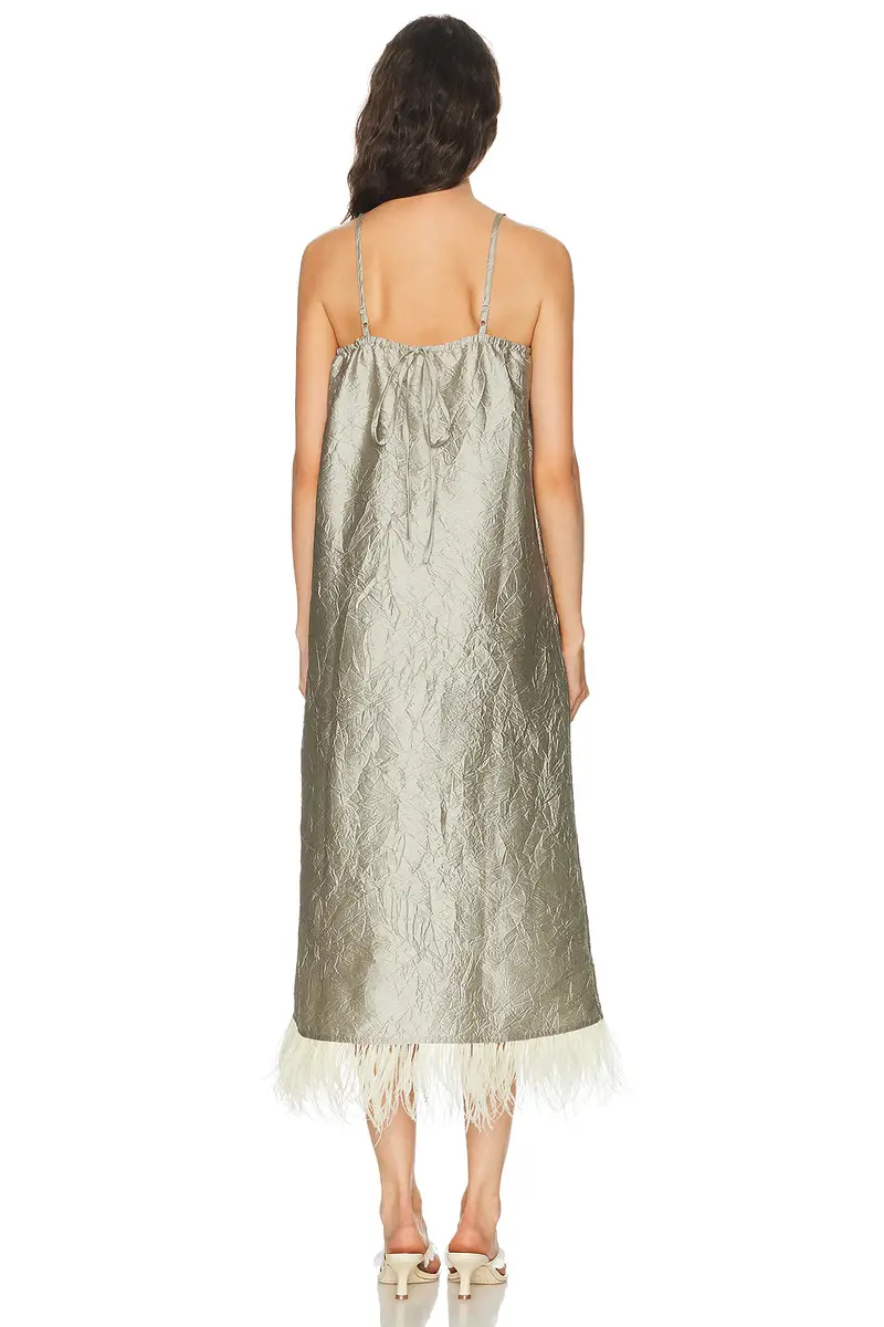 CHAN LUU Feather Trim Dress | Thumbnail 3 CHAN LUU Feather Trim Dress | Thumbnail 3