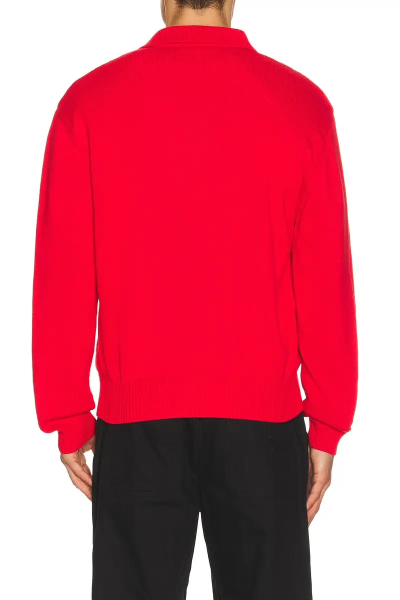 Palmes Cotton Long Sleeve Knit Polo | Thumbnail 2 Palmes Cotton Long Sleeve Knit Polo | Thumbnail 2