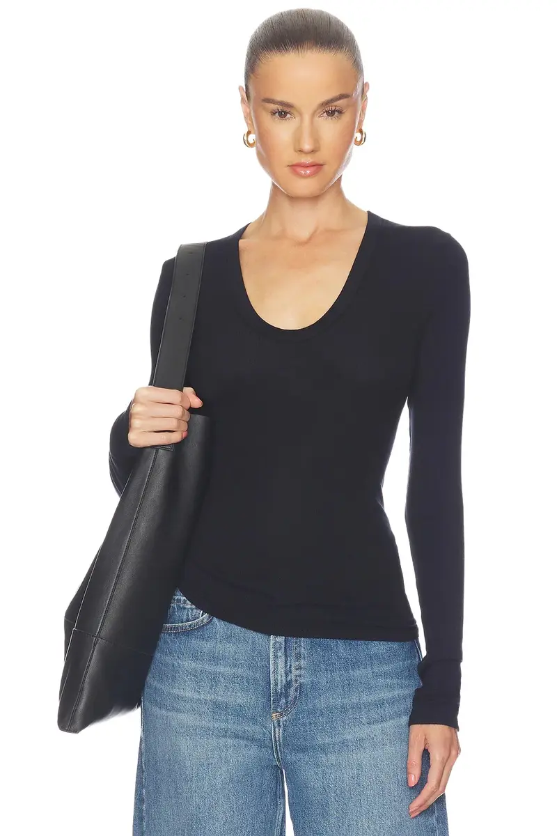 ENZA COSTA Silk Rib Essential U Tee