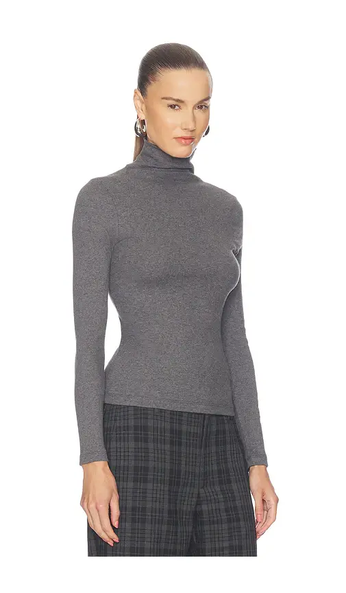 ENZA COSTA Cashmere Rib Turtleneck Top | Thumbnail 2 ENZA COSTA Cashmere Rib Turtleneck Top | Thumbnail 2
