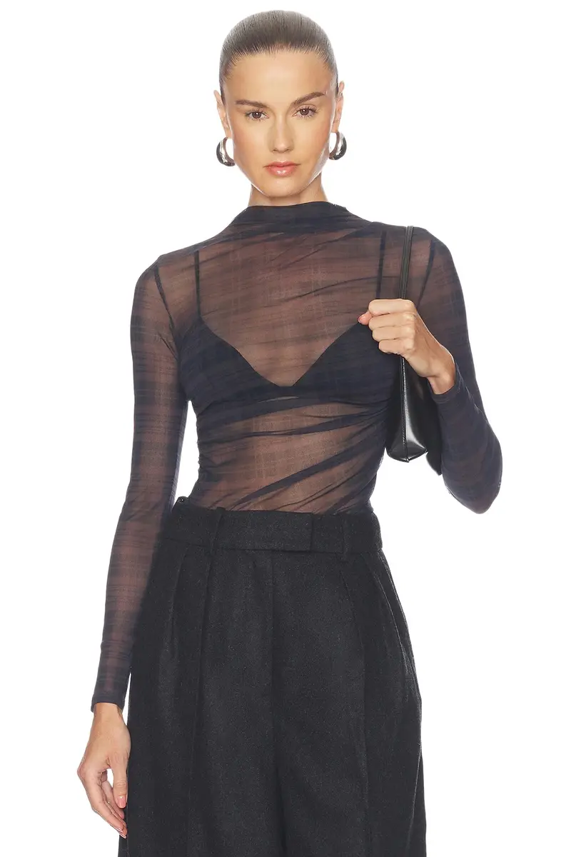 Mesh Longsleeve Twist Top Mesh Longsleeve Twist Top