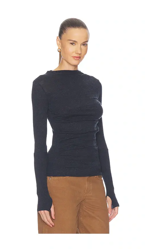 ENZA COSTA Cashmere Jersey Twist Top | Thumbnail 2