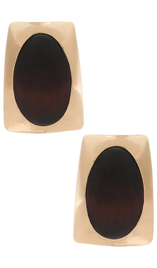 8 Other Reasons Rich Brown Center Dramed By Sleek Gold-tone Metal Earrings