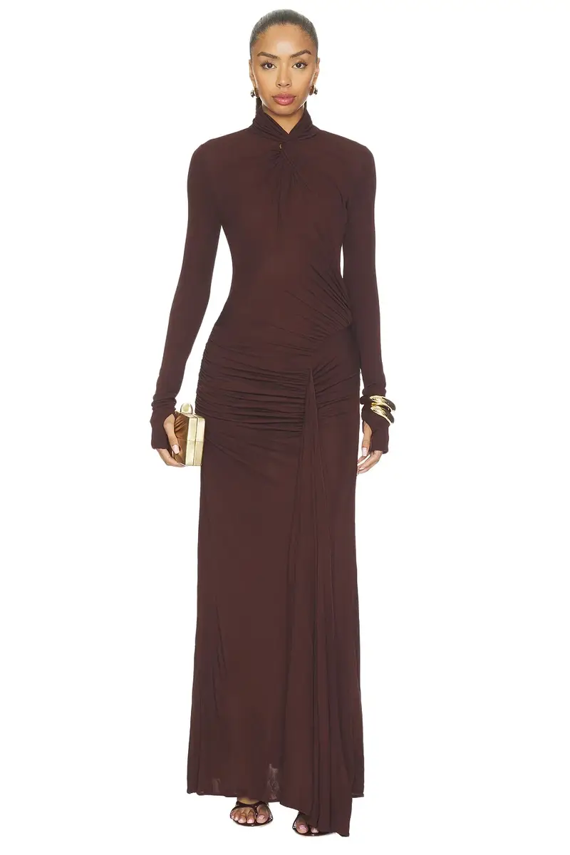Misha Twist Jersey Longsleeve Dress