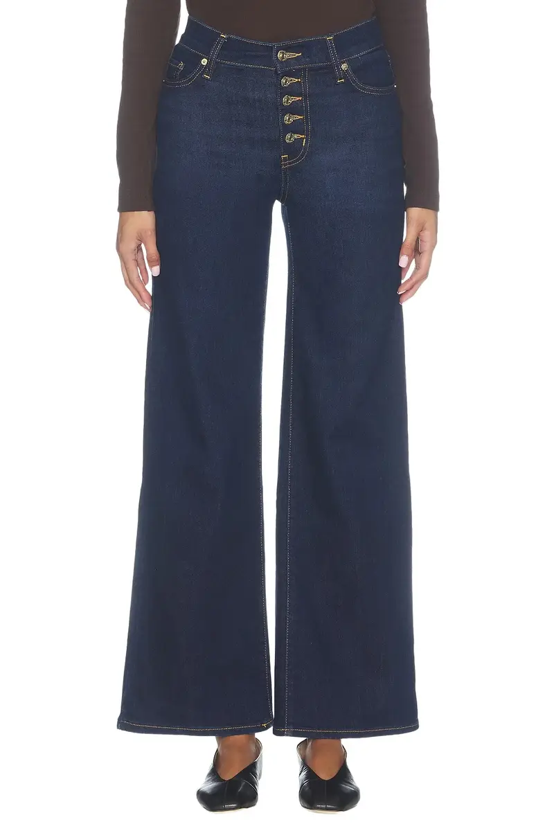 Frame Le Petite Pixie Slim Palazzo Exposed Button Jeans
