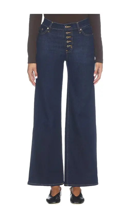 Le Petite Pixie Slim Palazzo Exposed Button Jeans Le Petite Pixie Slim Palazzo Exposed Button Jeans