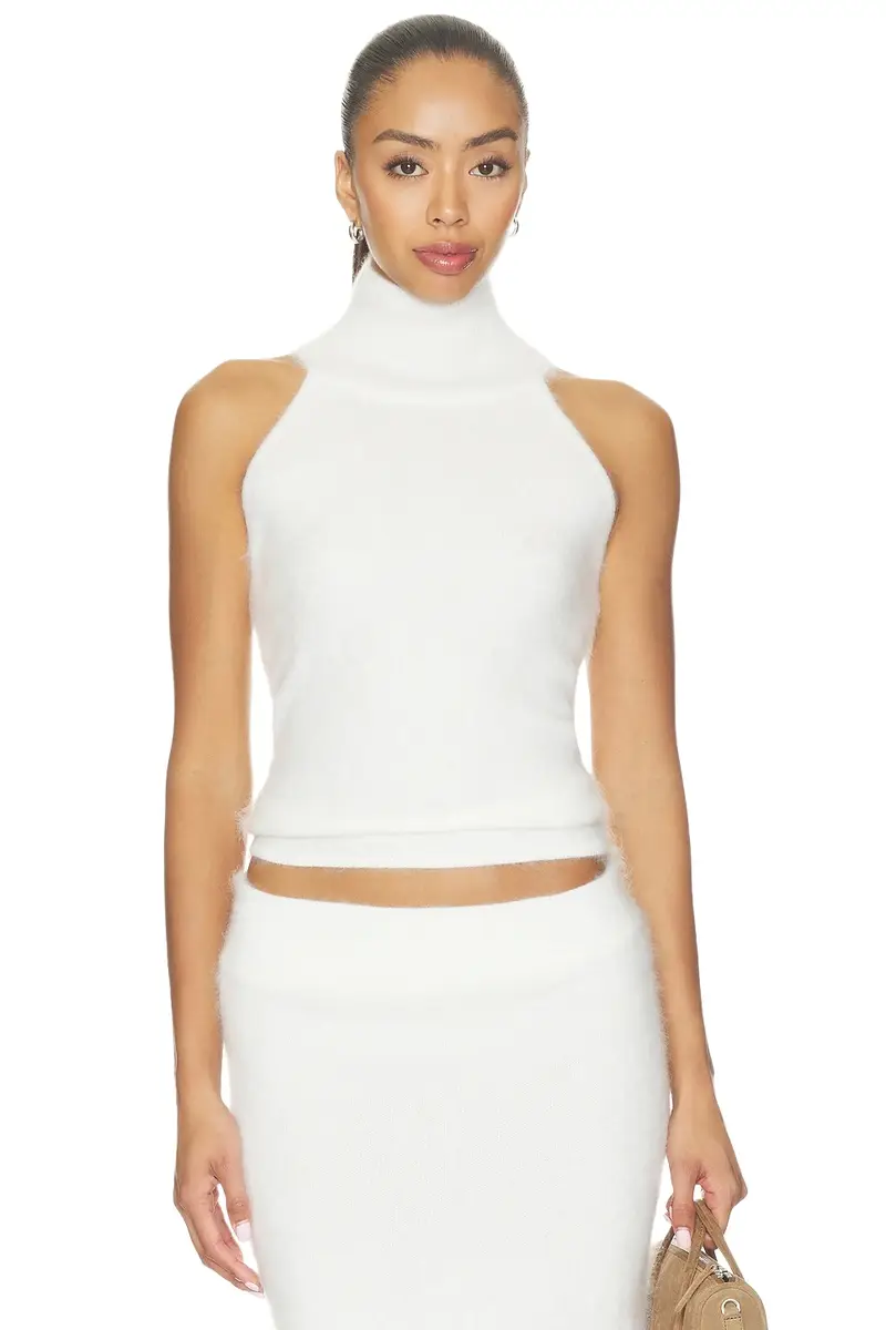 Misha Brushed Cashmere Halter Top
