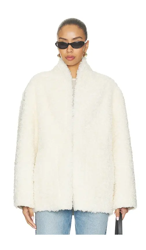 Source Unknown Manuela Shawl-collar Shearling Jacket | Thumbnail 2 Source Unknown Manuela Shawl-collar Shearling Jacket | Thumbnail 2