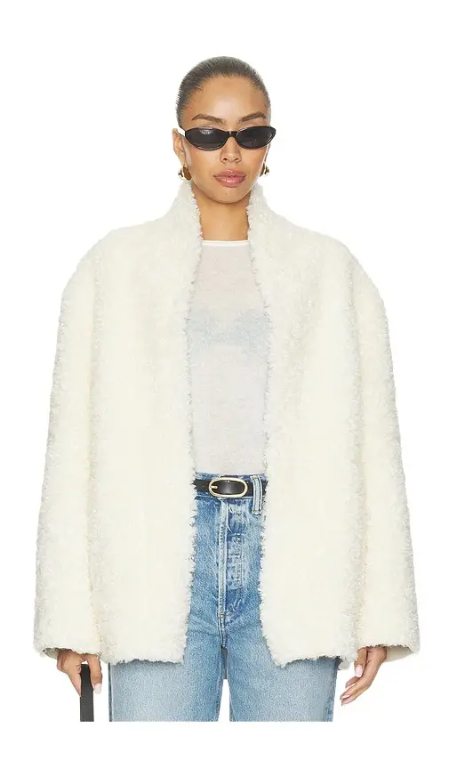 Source Unknown Manuela Shawl-collar Shearling Jacket