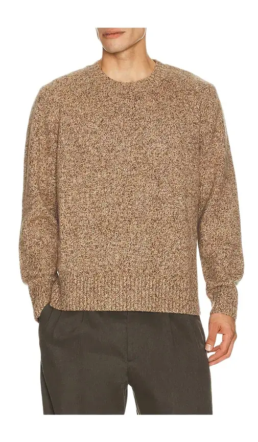 Soft Goat Marled Relaxed Fit Crewneck Sweater