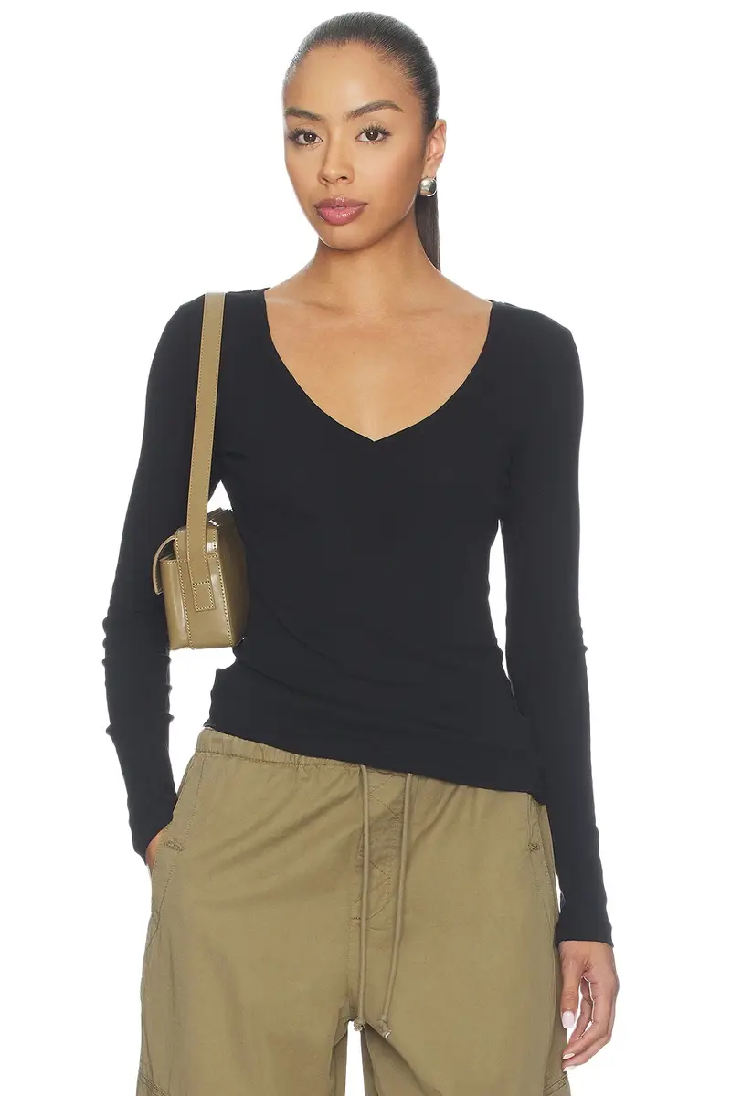 GRLFRND x Sophia Kelly Sheer V-neck Tee