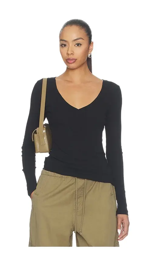 x Sophia Kelly Sheer V-neck Tee