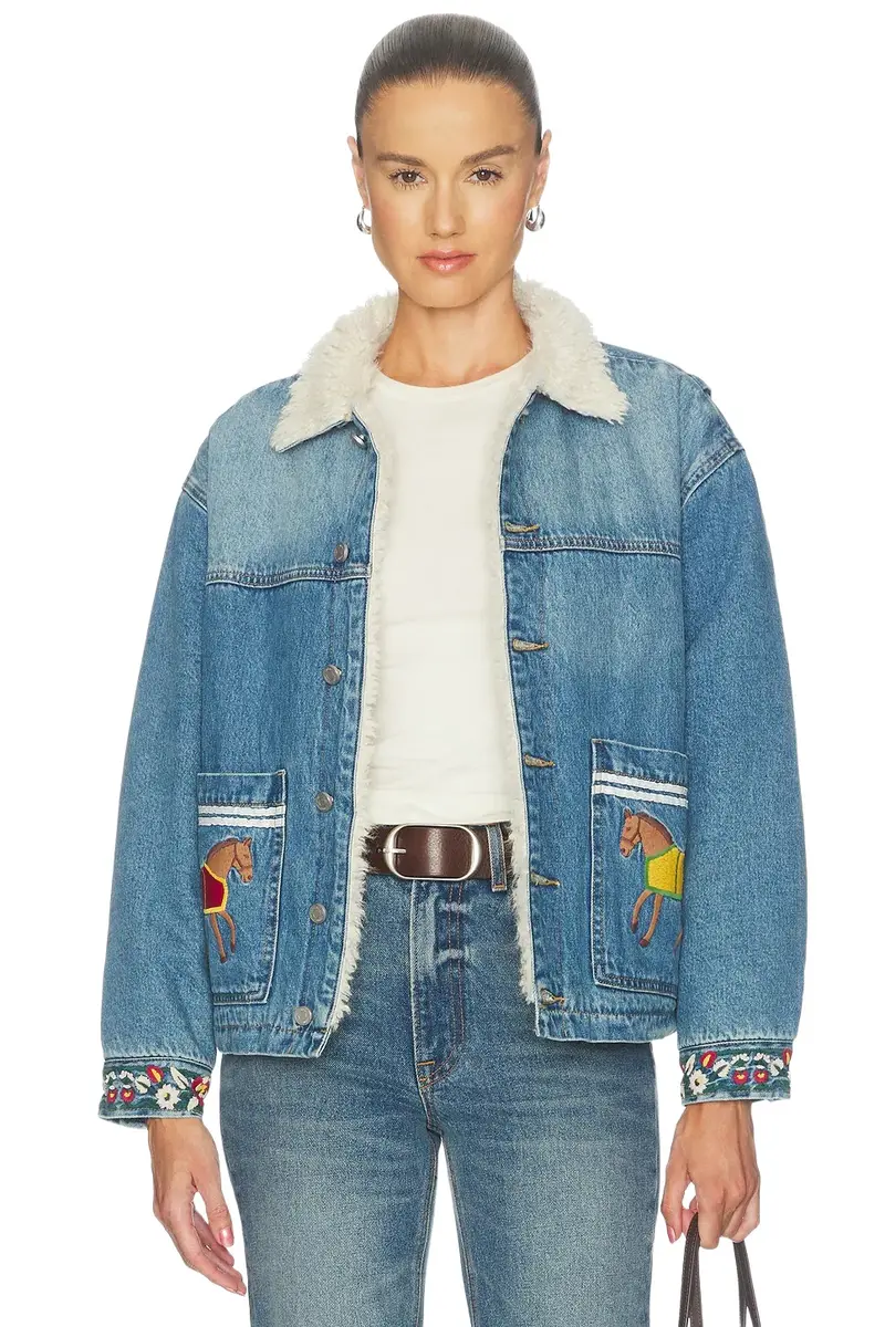 Found Horse Equine Denim Work Jacket