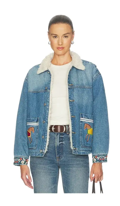 Found Horse Equine Denim Work Jacket