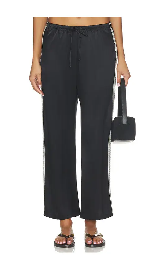 DONNI. The Silk Lace Stripe Crop Pant | Thumbnail 2