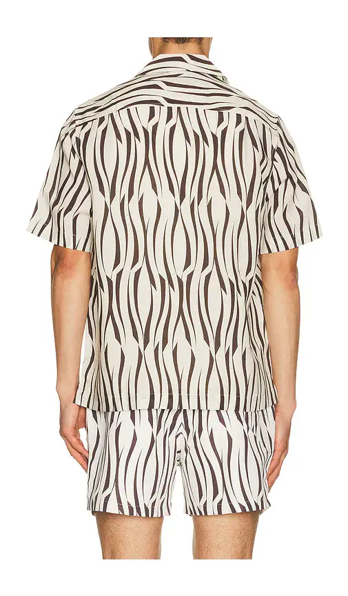 Frescobol Carioca Roberto Lyocell Blend Vento Print Short Sleeve Shirt | Thumbnail 2 Frescobol Carioca Roberto Lyocell Blend Vento Print Short Sleeve Shirt | Thumbnail 2