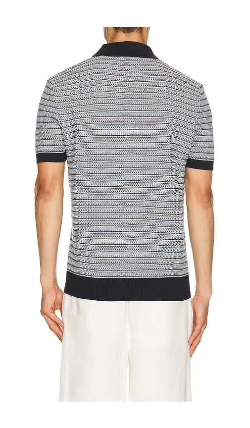 Frescobol Carioca Rino Cotton Blend Short Sleeve Contrast Knitted Polo | Thumbnail 2 Frescobol Carioca Rino Cotton Blend Short Sleeve Contrast Knitted Polo | Thumbnail 2
