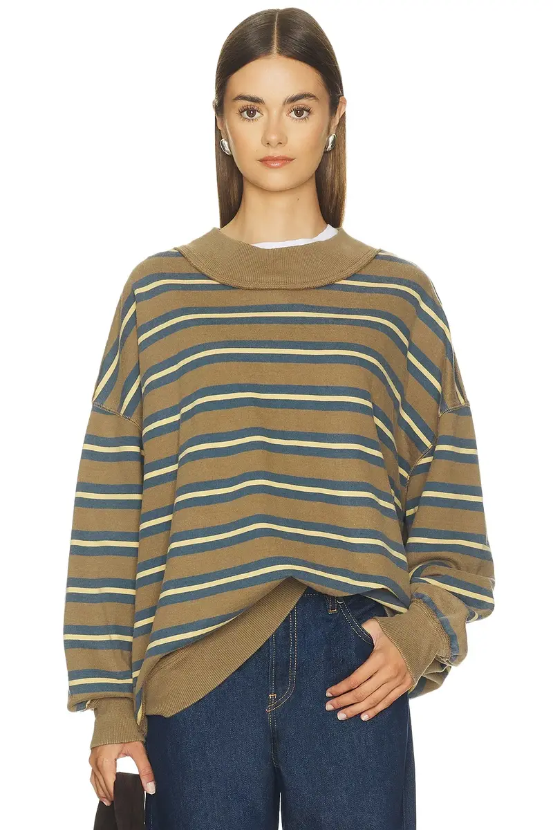Free People Palm Springs Striped Pullover