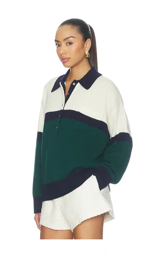 GOOD AMERICAN The Oversized Rugby Sweater | Thumbnail 2