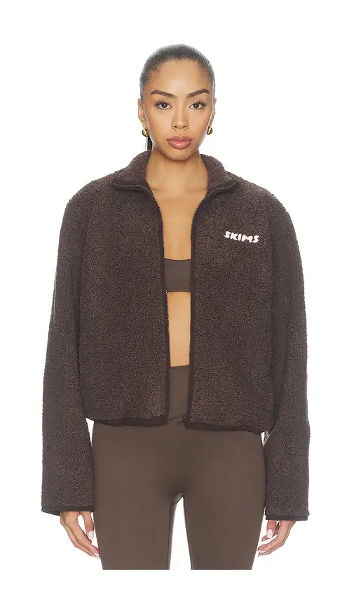 Skims Teddy Boxy Zip Up Jacket | Thumbnail 2 Skims Teddy Boxy Zip Up Jacket | Thumbnail 2