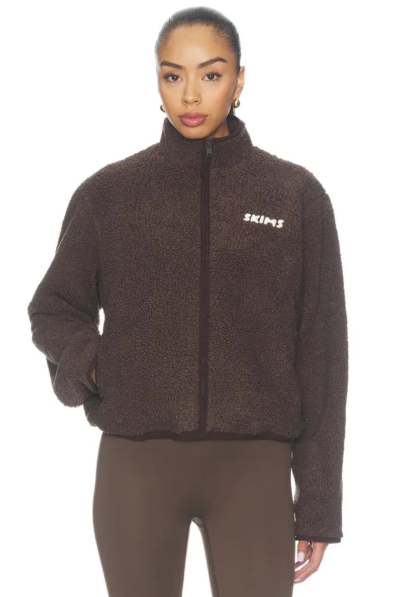 Skims Teddy Boxy Zip Up Jacket