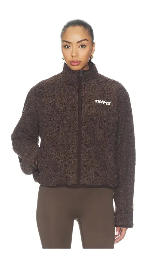 Skims Teddy Boxy Zip Up Jacket